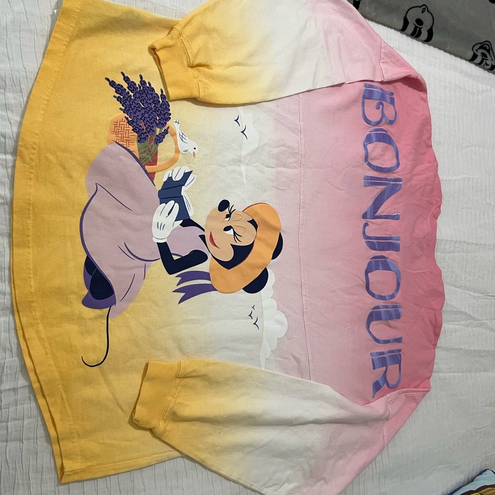 Disney Pink and Yellow Sweatshirt with Cartoon Design